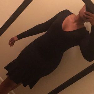 Black dress with trumpet detail